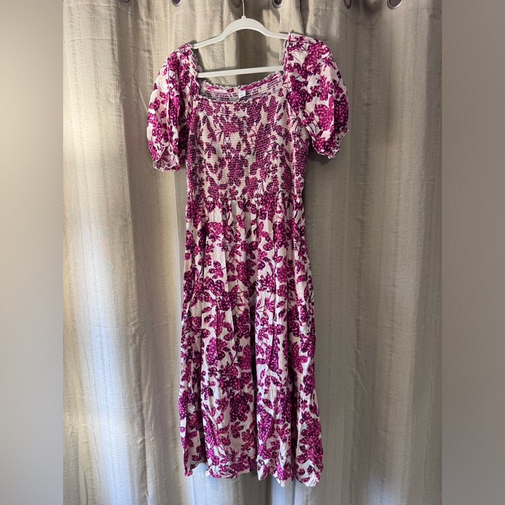 Pink and cream Floral maxi dress